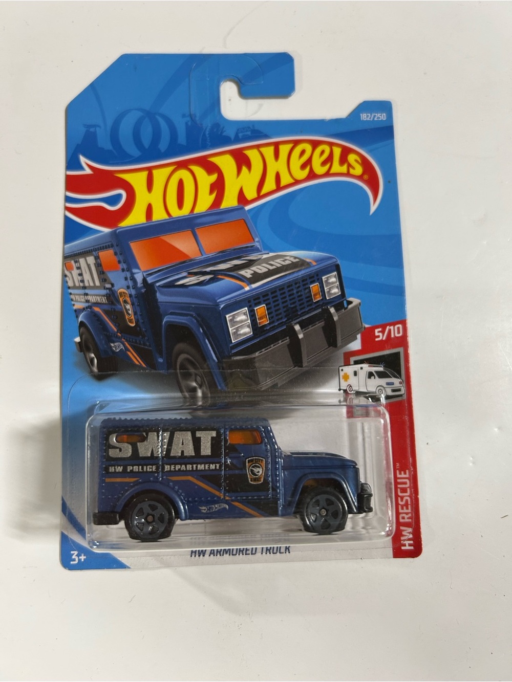Hot Wheels HW Armored Truck - Blue SWAT Rescue Van New!